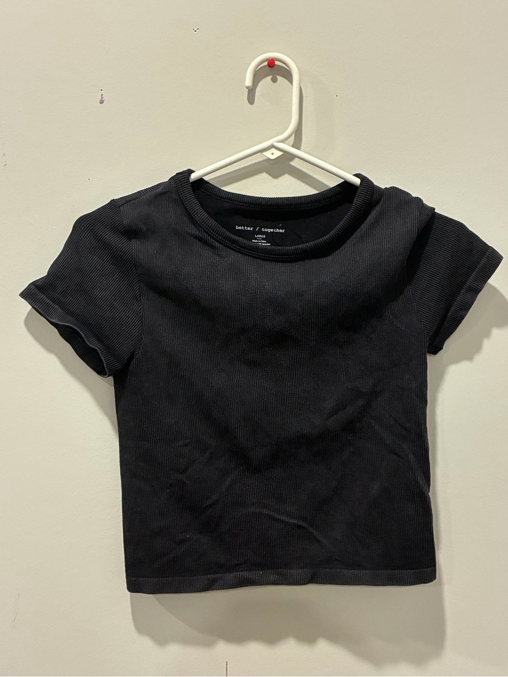 Ribbed Black Crop Tee - Casual Everyday Top